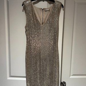 Alice and Olivia Gold Sequence Cocktail Dress